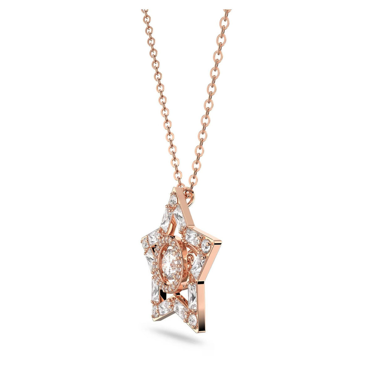 Swarovski Stella Set, Halskette Ohrringe Verschiedene Schliffe, Stern, Weiß, Roségold 5622730
