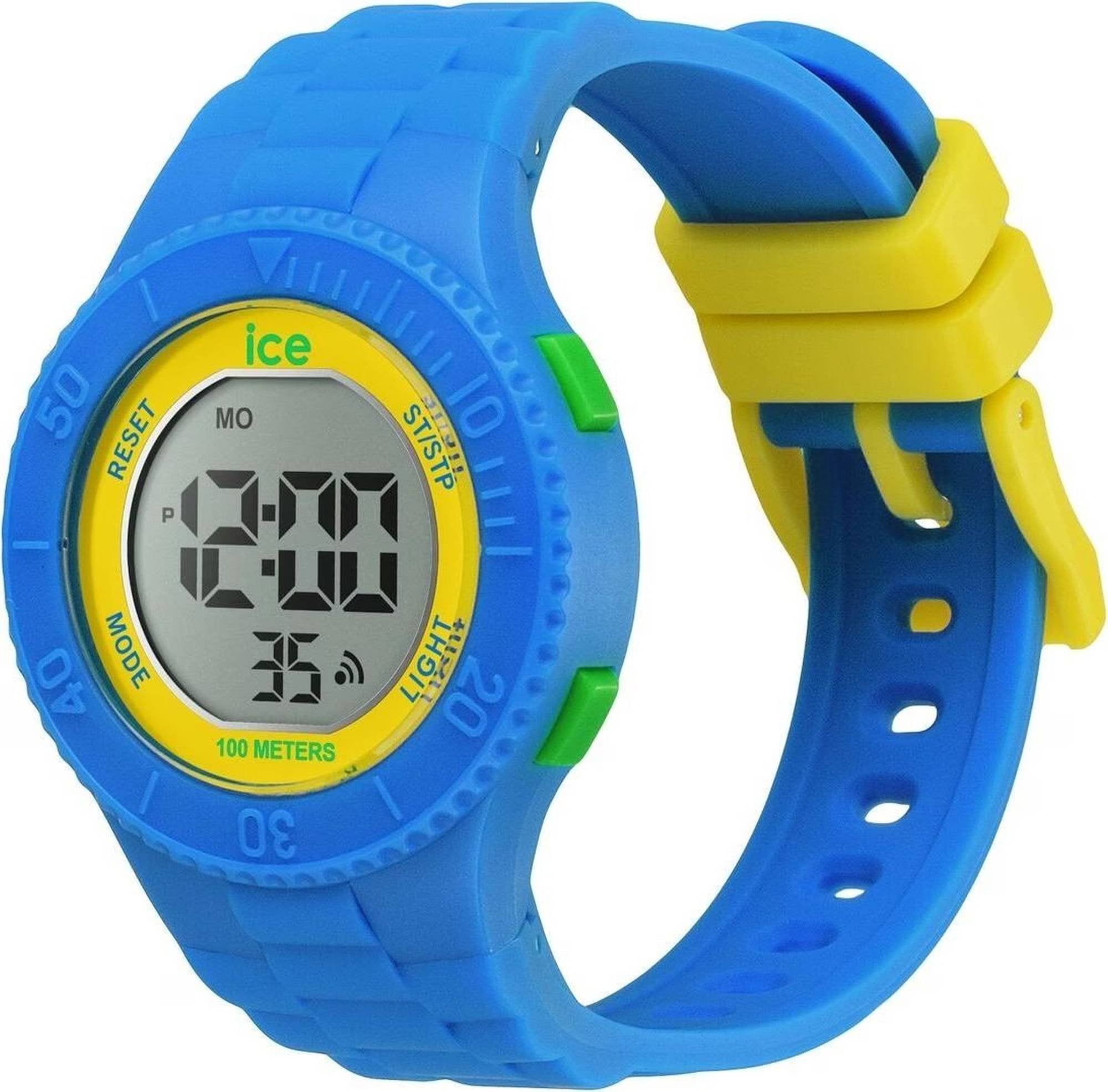 Ice-Watch Digitaluhr Damen ICE digit Blue yellow green Small blau gelb grün 021615