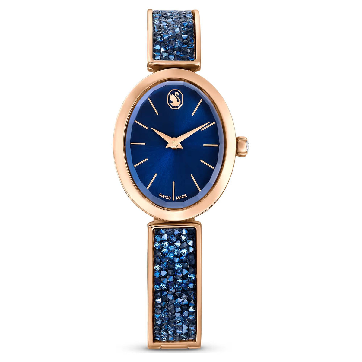 Swarovski Crystal Rock Oval Armbanduhr Damen roségold blau 5656822