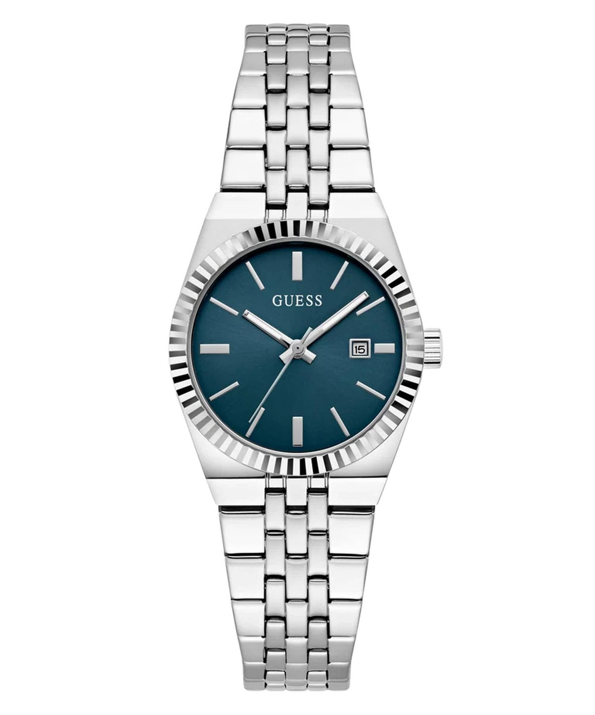 guess Armbanduhr Damen GW1101L1 Silber Blau