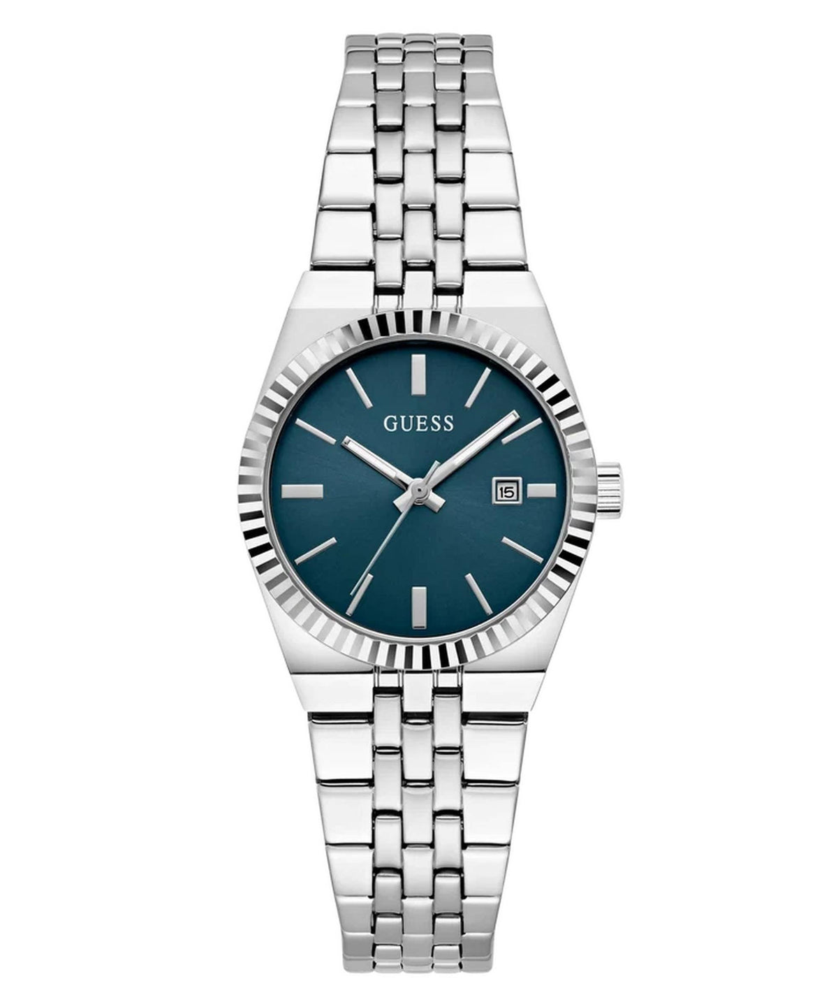guess Armbanduhr Damen GW1101L1 Silber Blau