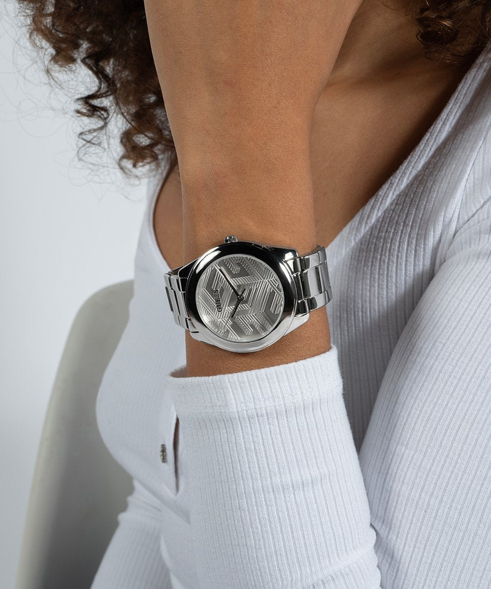 Guess Damen Armbanduhr Cubed silber 40 mm GW0606L1