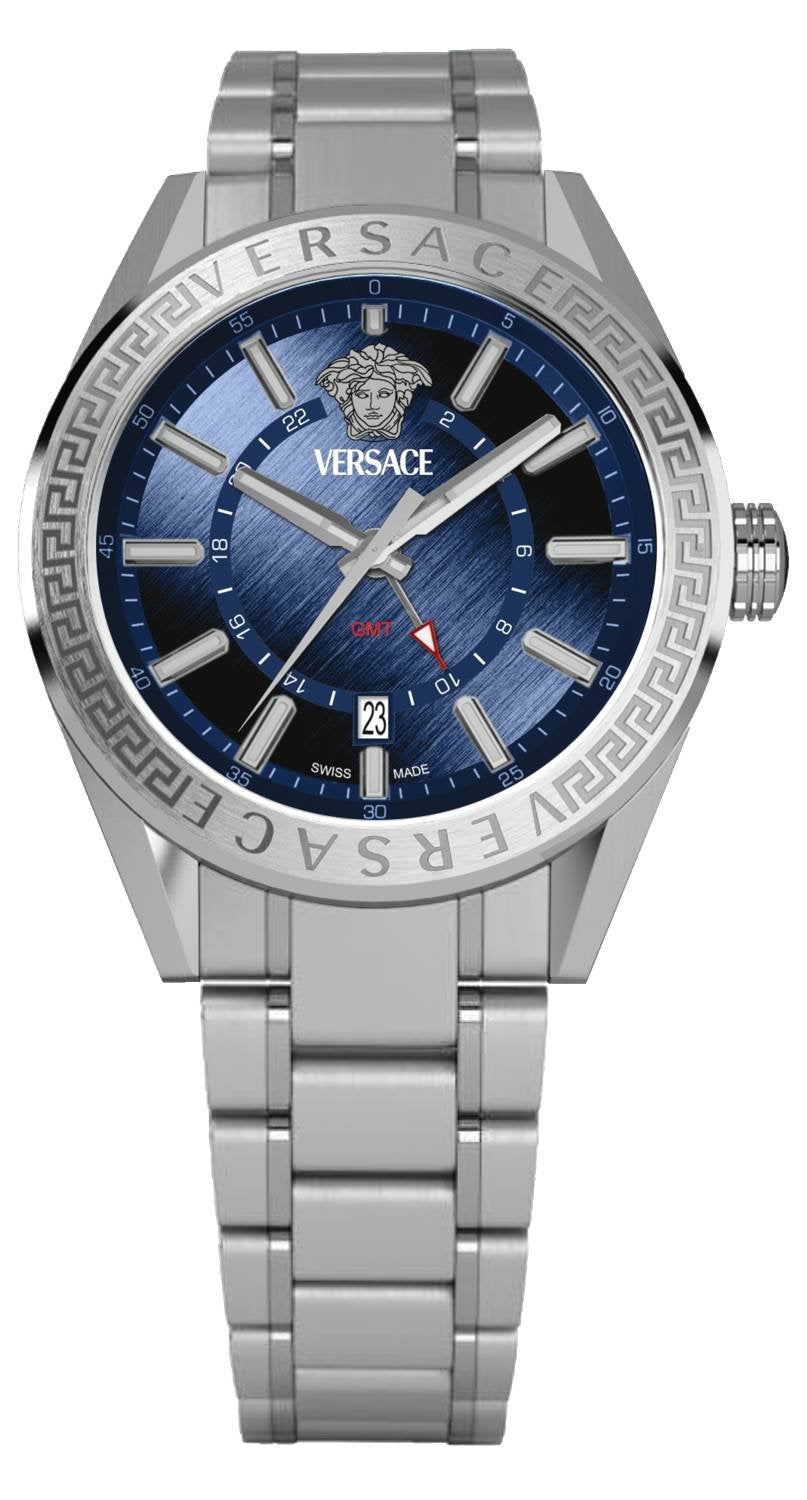 Versace Herren Armbanduhr V-CODE GMT Blau VEAFA04244