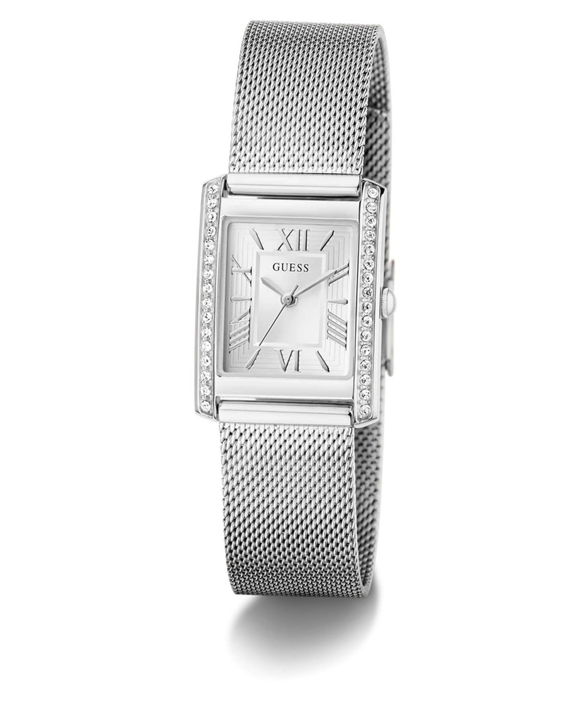 Guess Armbanduhr Damen Ladies Silver Tone Analog Watch Silber GW0997L1