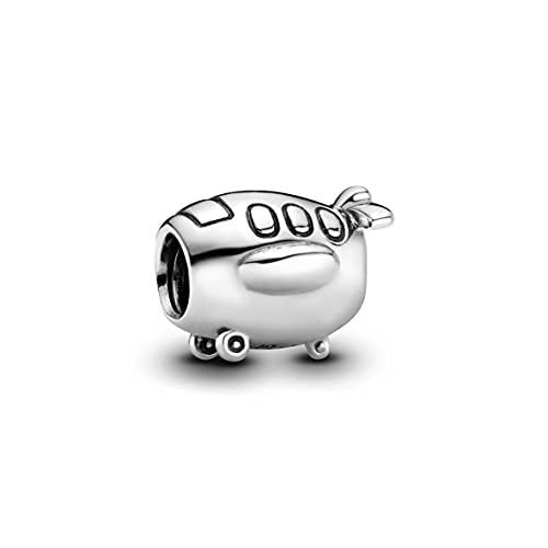 PANDORA Flugzeug Reise Charm in Silber und Sterling-Silber oxidiert Moments Collection