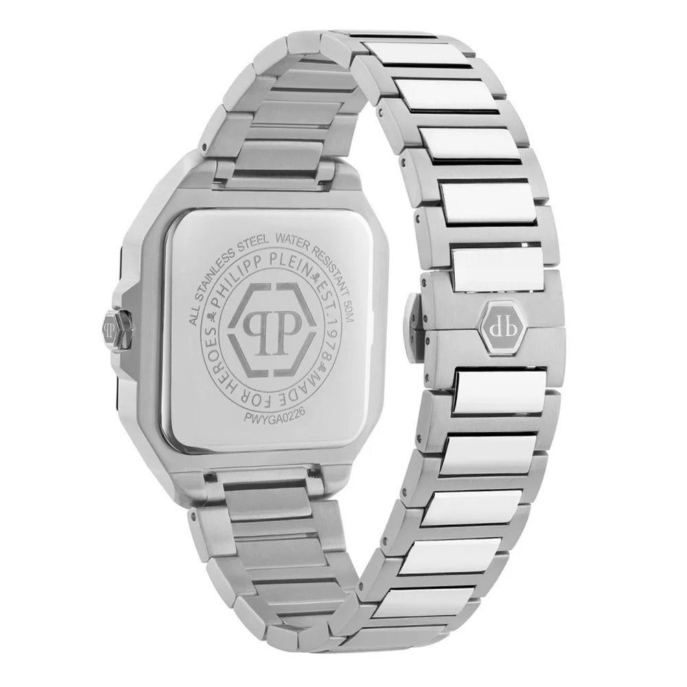 Philipp Plein Herrenuhr Plein Edge Silberfarben, Schwarz PWYGA0226