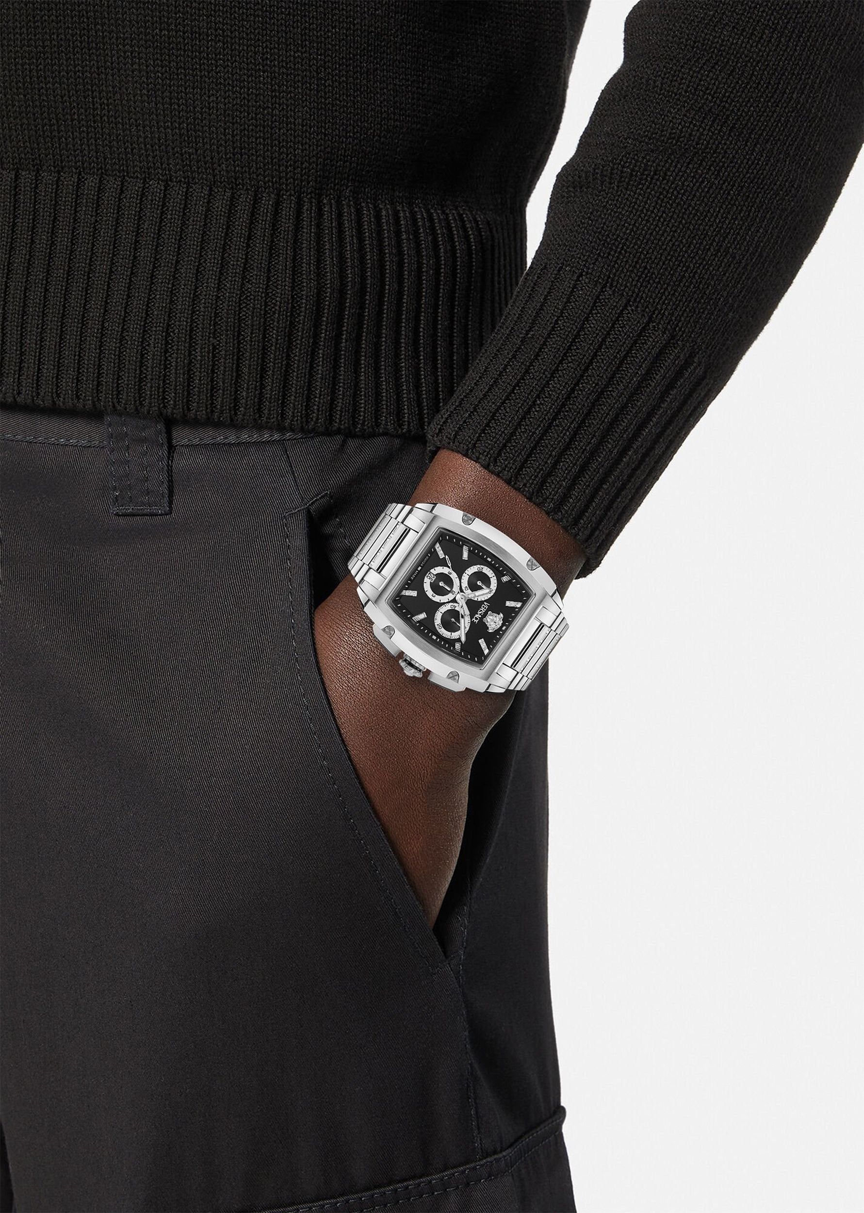 Versace Armbanduhr Herren Dominus Silber Schwarz VE6H00925