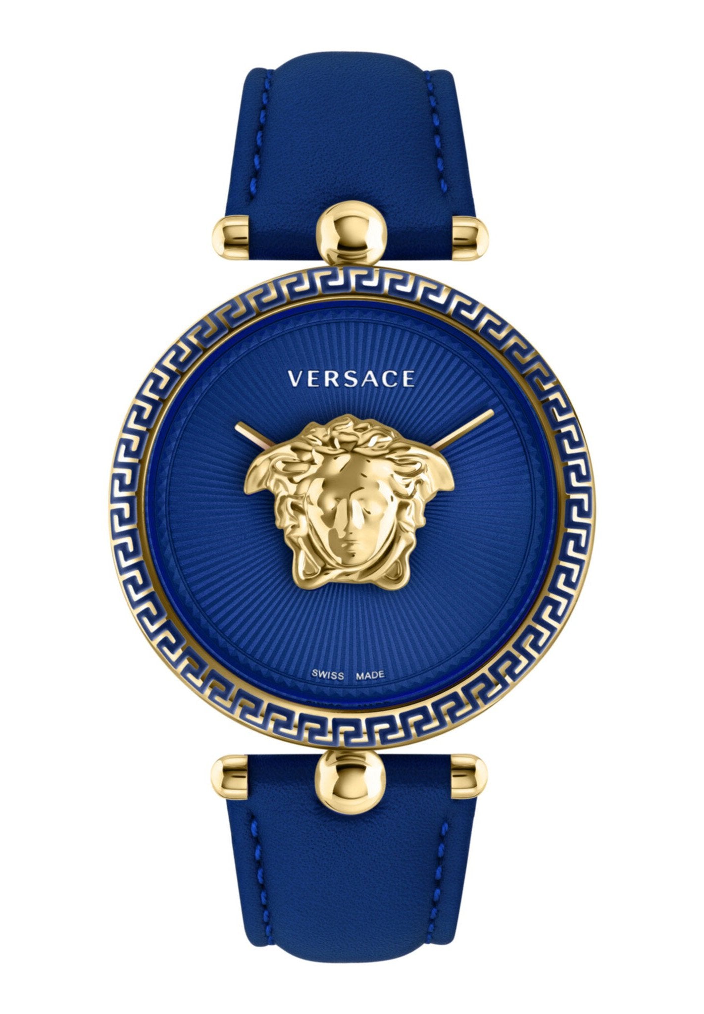 Versace Damen Armbanduhr PALAZZO 39 mm Leder Armband blau VECO021 22