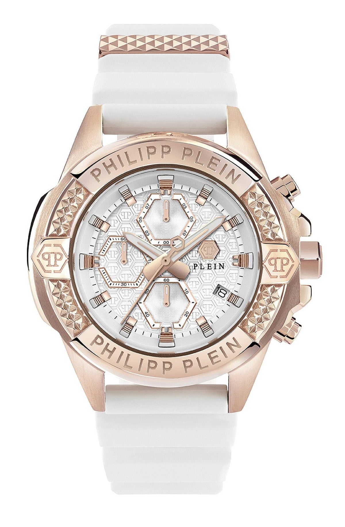 Philipp Plein Herrenuhr The $kull Chrono Schwarz/Weiß PWWFA0325