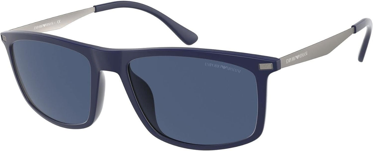 Emporio Armani 0EA4171U Sonnenbrille, Mattblau/Blau, Größe 57 für Herren, Matte Blue/Blue
