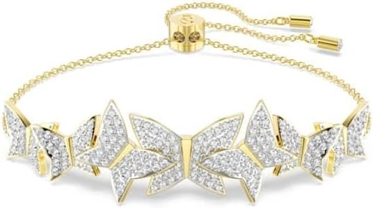 Swarovski Idyllia Lilia Bracelet, Butterfly Motif, Clear Pavé Crystals, Gold-Tone Finished Setting, for Women