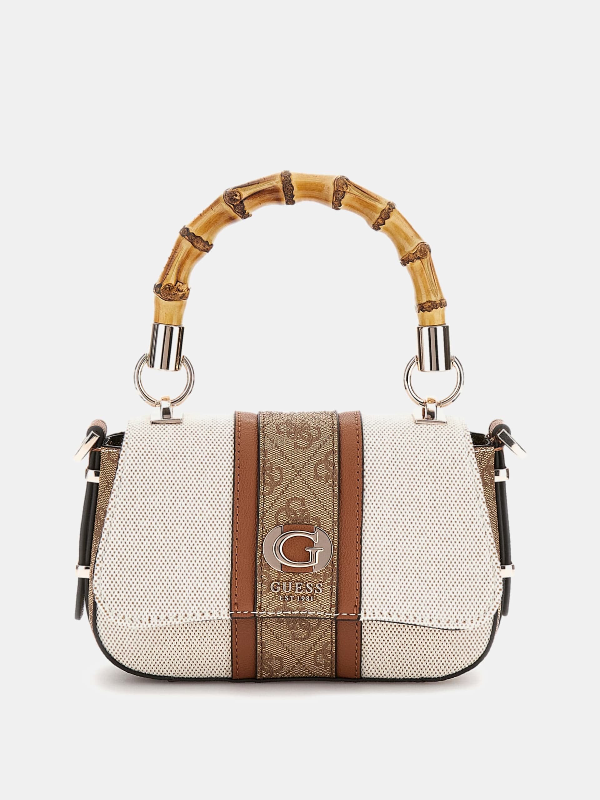 Guess Handtasche Damen Kerima Bamboo Handle Natural HWAG9337780NLL
