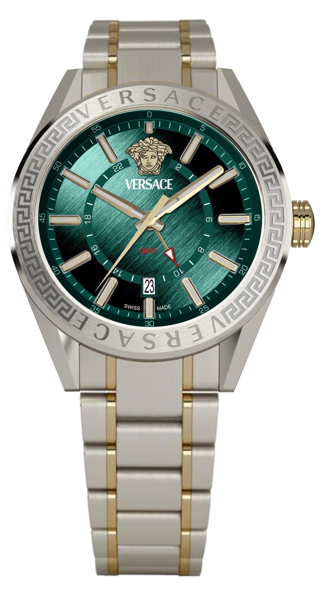 Versace Herren Armbanduhr V-CODE GMT Grün VEAFA0524