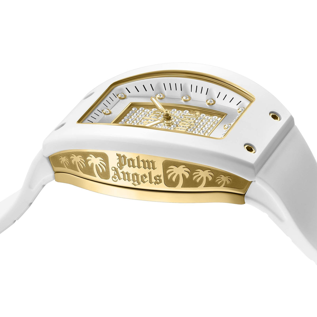 Palm Angels Armbanduhr Damen Alta Weiß Gold PMWLM0002504