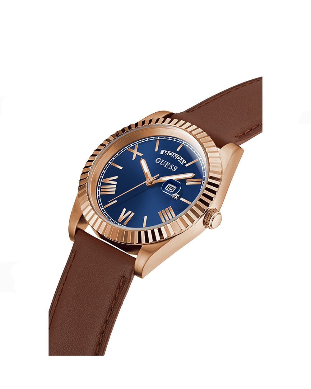 Guess Herren Armbanduhr Umweltfreundlich Connoisseur braun, rosegold 42 mm GW0353G2