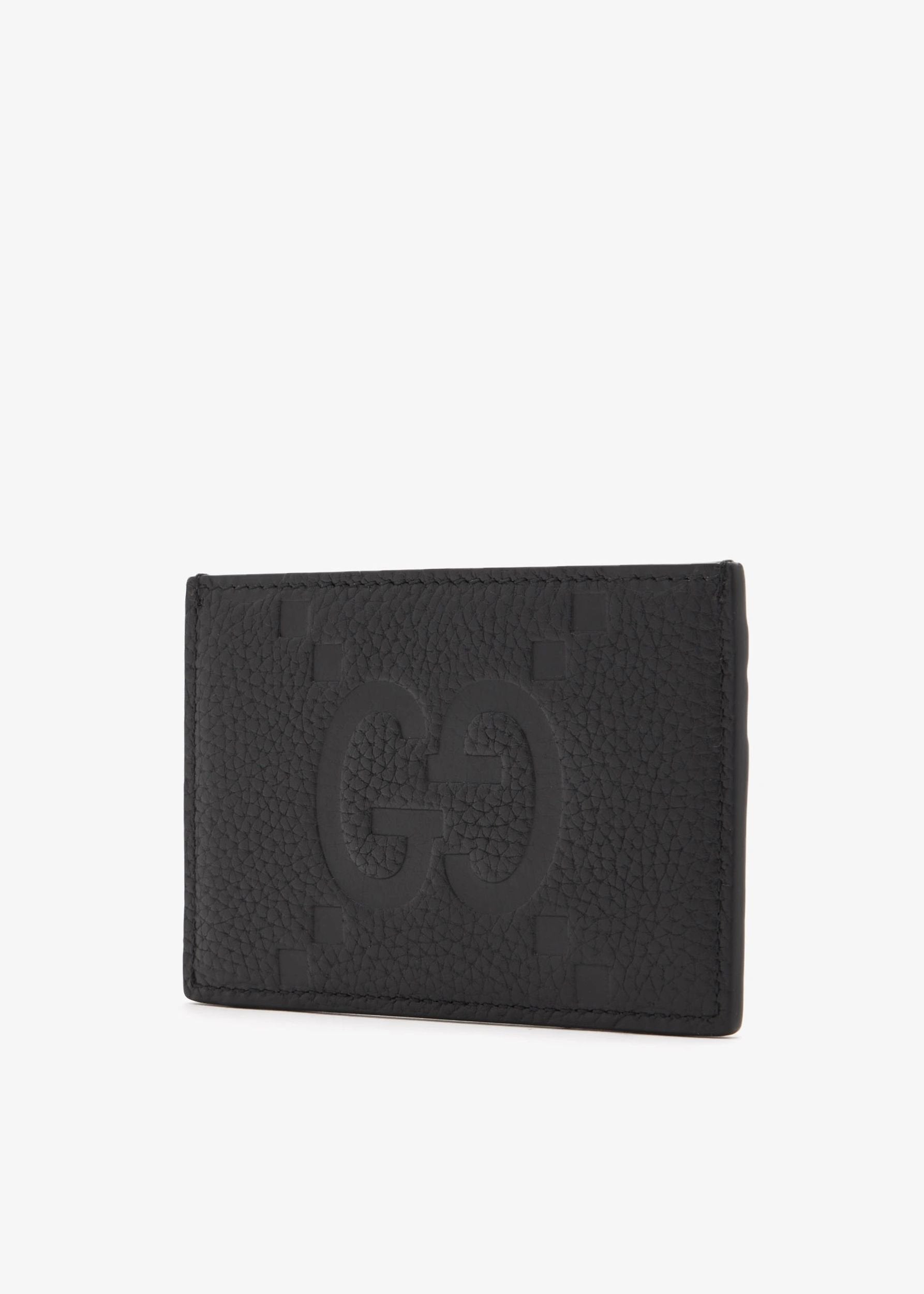 Gucci Kartenetui Unisex Gucci Maxi GG Card Case Schwarz Leder 812681AABY01000
