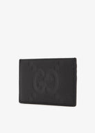 Gucci Kartenetui Unisex Gucci Maxi GG Card Case Schwarz Leder 812681AABY01000