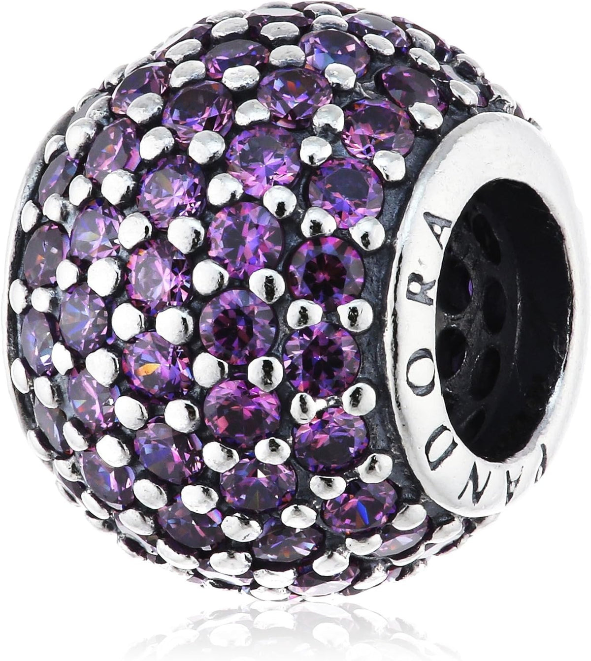 Pandora Charm Damen Glitzernde Tröpfchen Fancy Lila Silber 791755CFP