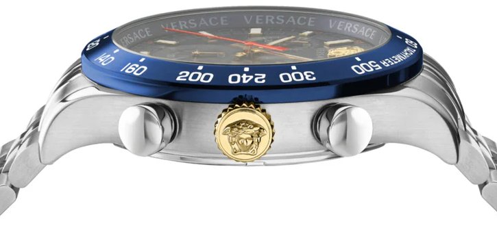 Versace Herren Chronograph Hellenyium VE2U01024 Blau Silber