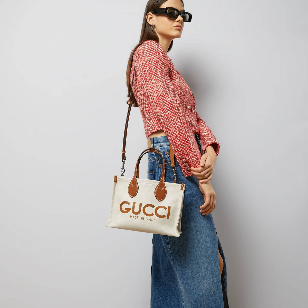 Gucci Tasche Damen Medium Tote Bag Beige Braun 772144FACUL8451