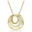 Swarovski Halskette Unisex Hyperbola Rundschliff Weiß Goldlegierungsschicht 5740410