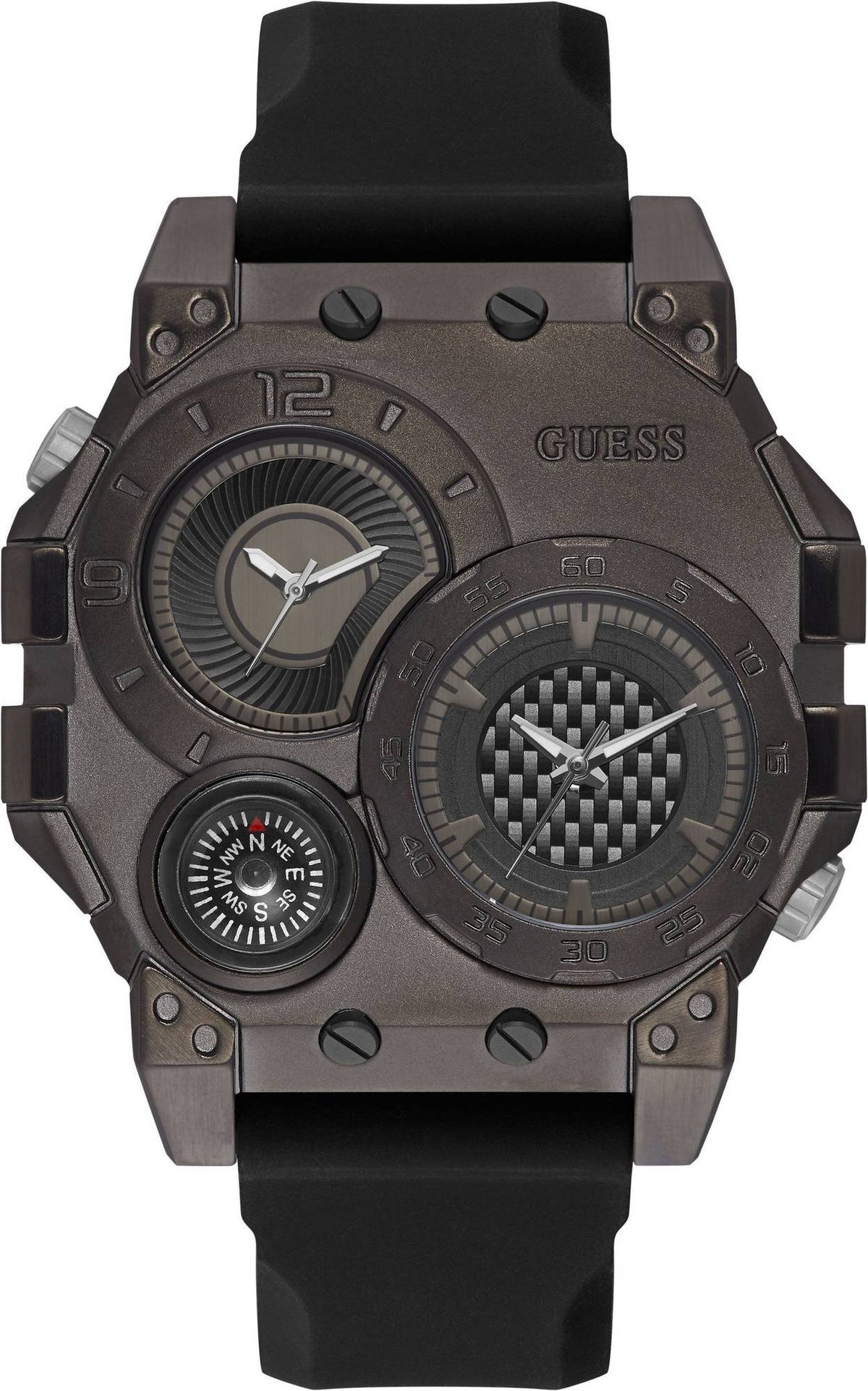 Guess Herren Armbanduhr Chronograph Compass schwarz 50 mm GW0321G2