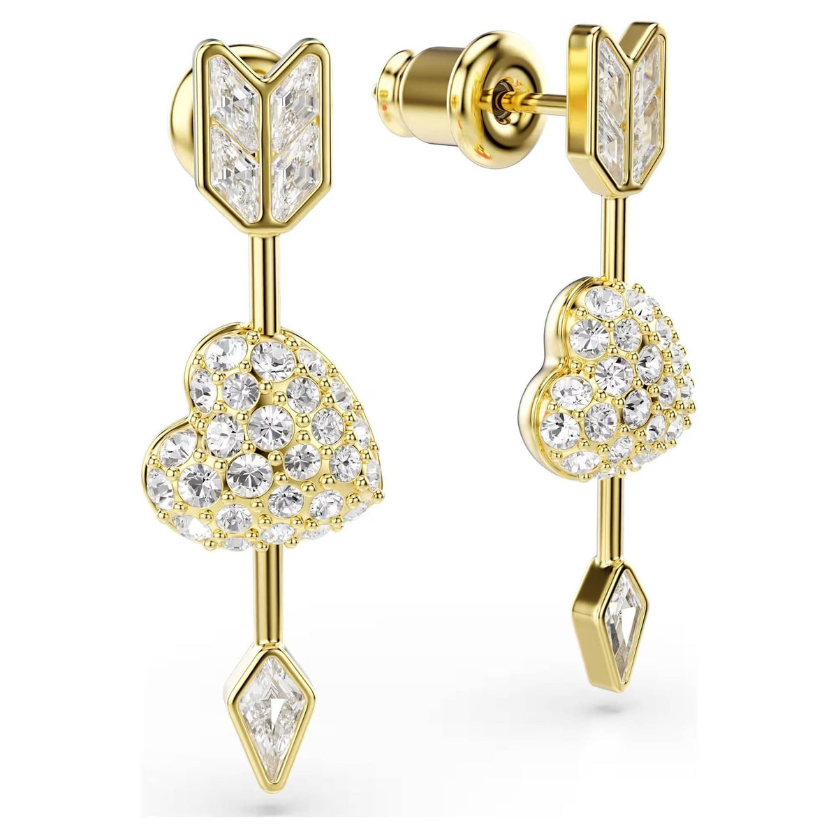 Swarovski Ohrhänger Damen Idyllia Herz mit Pfeil Weiß Goldlegierungsschicht 5737295