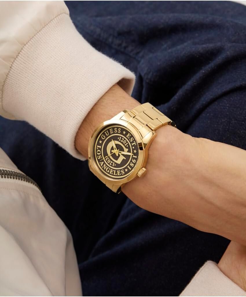 Guess Armbanduhr Herren Collegiate G Analog Gold GW0888G2