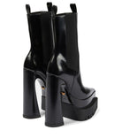 Versace Damen Stiefeletten Medusa schwarz poliertem Leder High Heel Plattform Stiefel 1007143-DVT51-1B000
