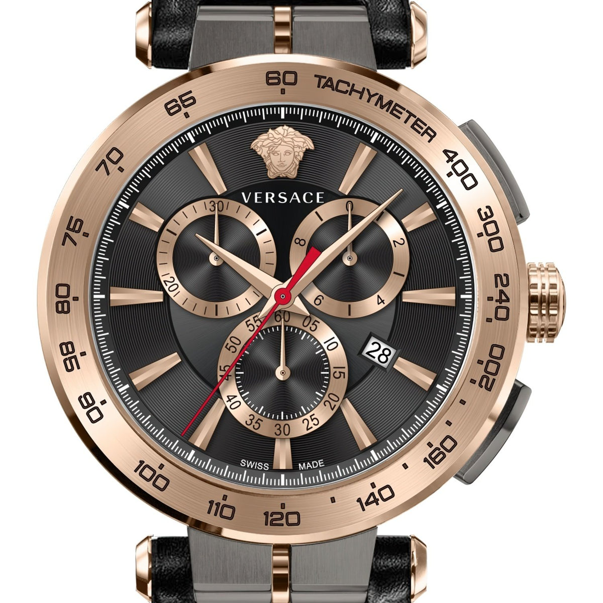 Versace Herren Chronograph Aion VE6CA0323 Roségold-Schwarz