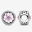 Pandora Moments Rosafarbene Magnolienblüte Charm Sterling Silber, Cubic Zirkonia, Emaille 792085PCZ