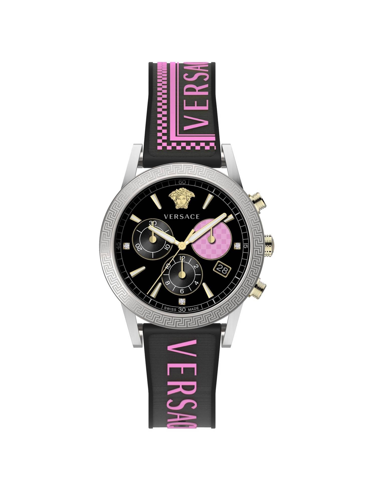 Versace Herren Armbanduhr  Sport Tech 40 mm Chronograph Armband Silikon VELT01219
