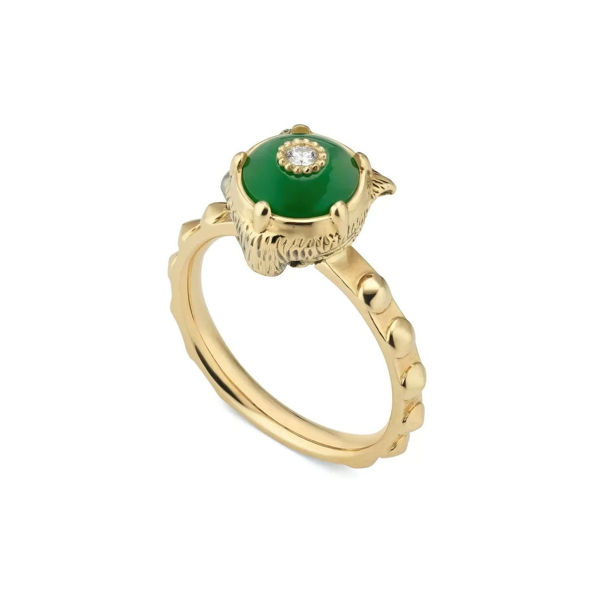 Gucci Ring Unisex Le Marche Des Merveilles Gelbgold Jade YBC502868001