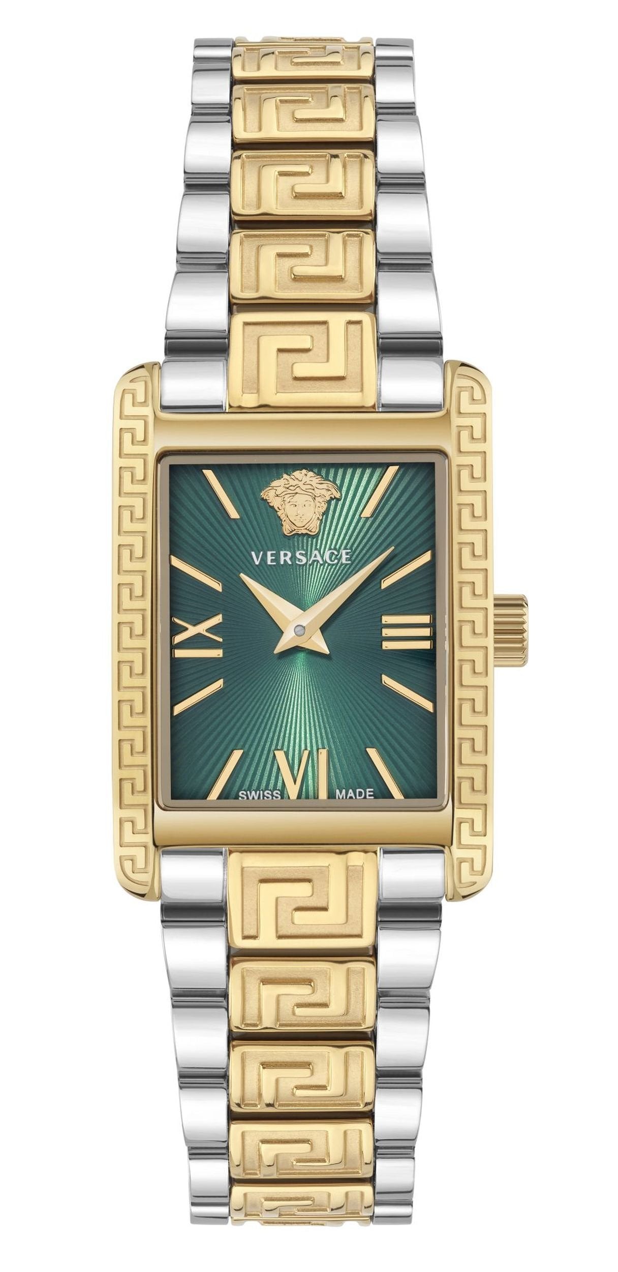 Versace Armbanduhr Damen Tonneau Bicolor Grün VE1C01525