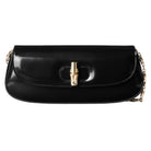 Gucci Medium Black GG Emblem Shoulder Bag Bamboo Night Clutch Schwarz 827740-AACY9-1000