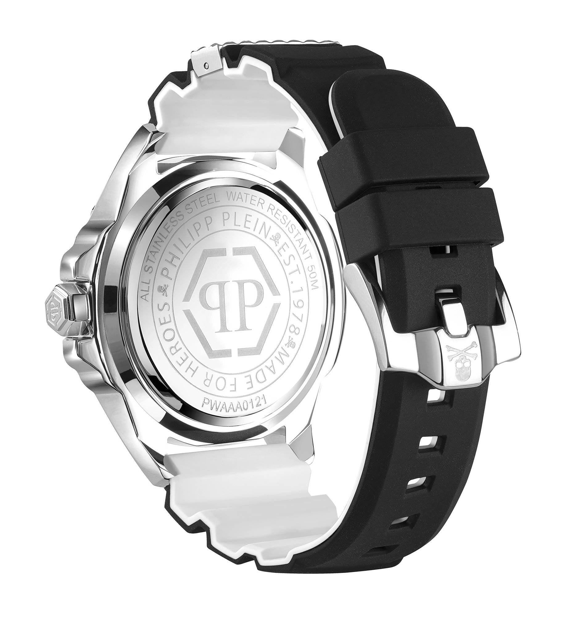 Philipp Plein Herrenuhr The $kull Titan silber  PWAAA0121