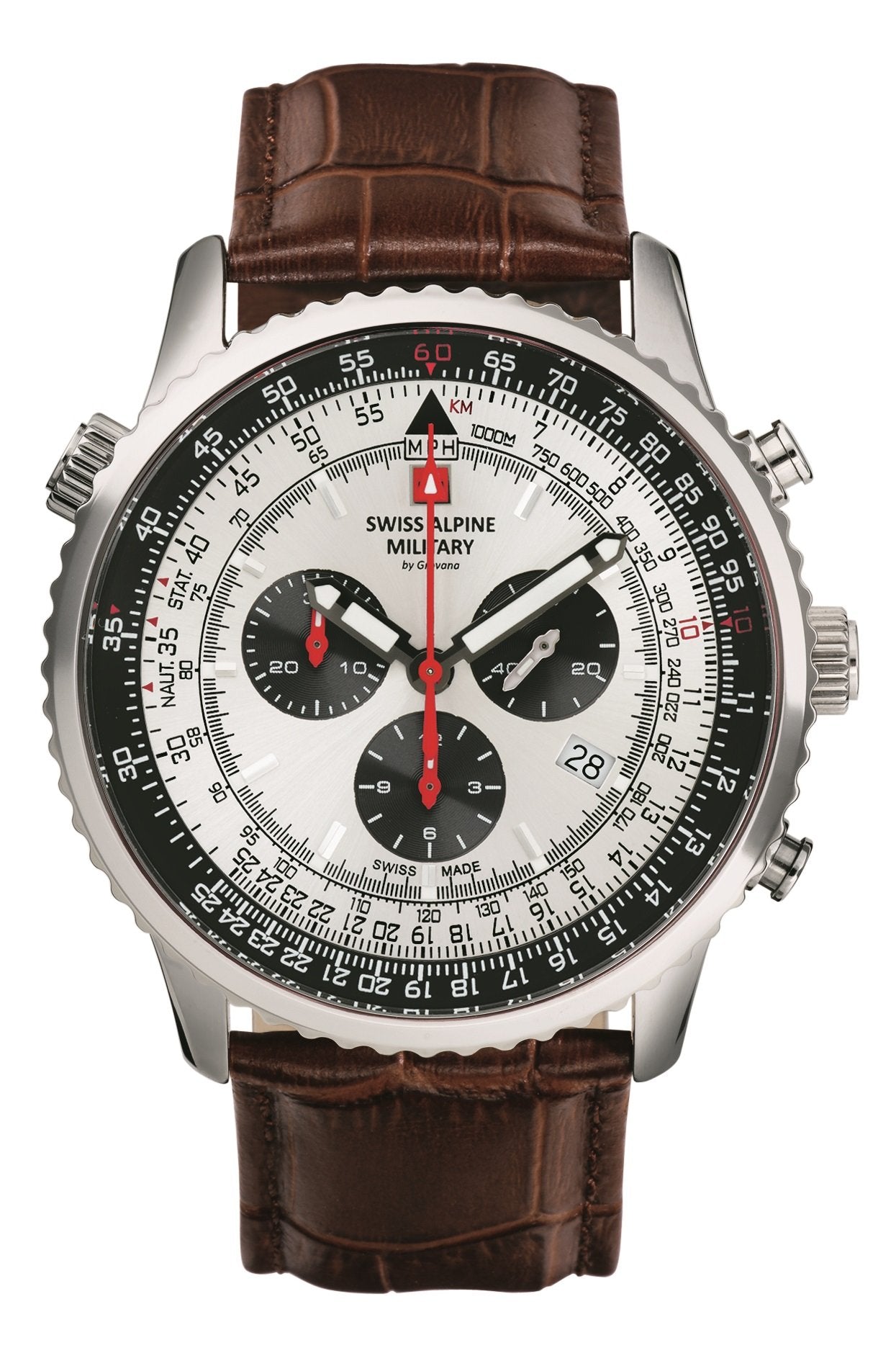 Swiss Alpine Military Herren Armbanduhr 45 mm Armband Leder 7078.9532