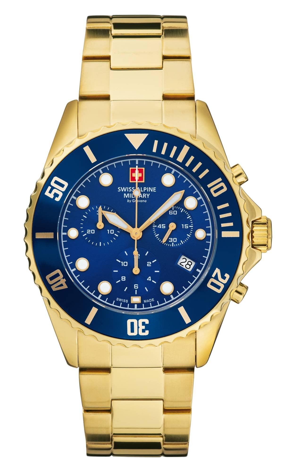 Swiss Alpine Military Herren Armbanduhr  7053.9115  Chronograph & Datumsfenster Armband Stainless Steel