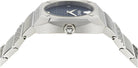 Versace Antares Damenuhr, Swiss Made Luxus-Designer-Uhr mit blauem, mattem Zifferblatt, 37 mm Edelstahlgehäuse, silbernes Armband, Faltschließe, 5 ATM