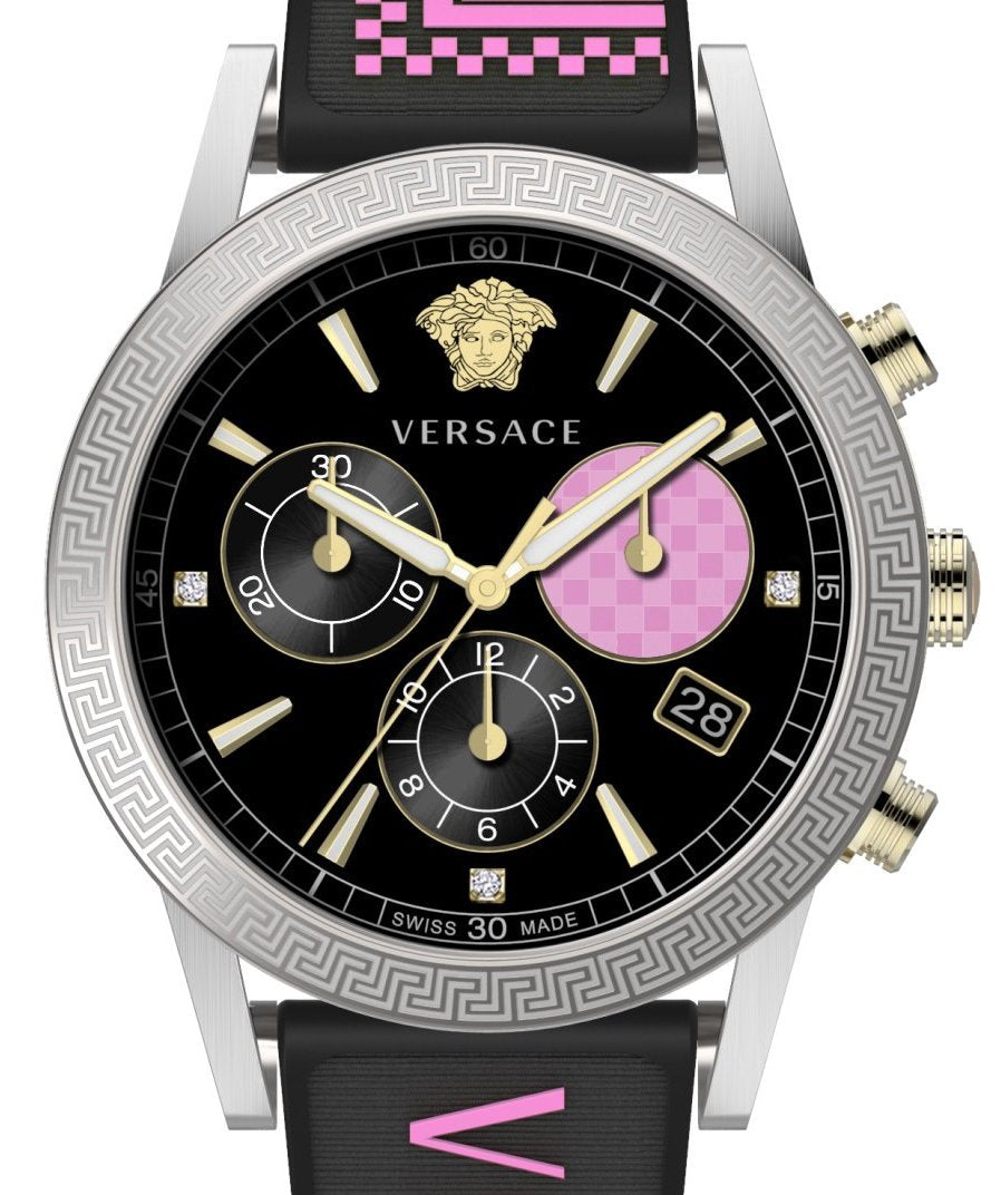 Versace Herren Armbanduhr  Sport Tech 40 mm Chronograph Armband Silikon VELT01219