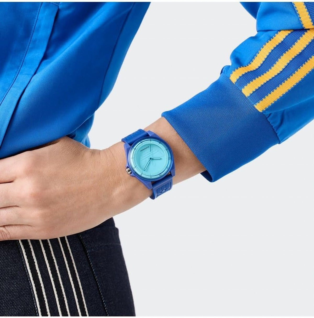 adidas Project Four SOLAR Unisex Armbanduhr, Solar-Dreizeigerwerk Analog, Kunststoff, 41 mm, Kunststoffarmband, Blau, 5 bar, Zifferblattfarbe: Blau, AOST25528