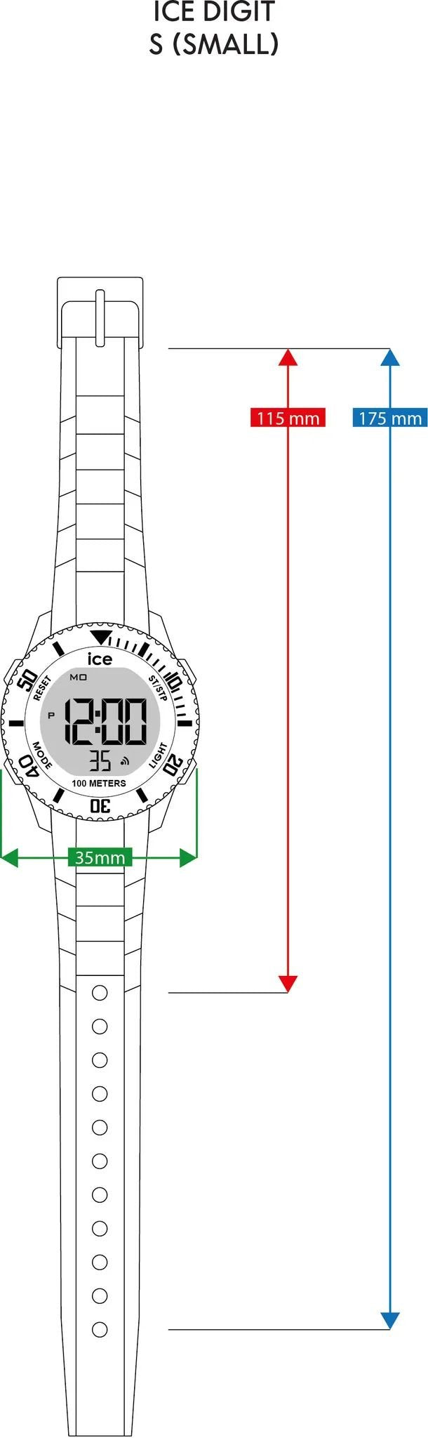 Ice-Watch Digitaluhr Damen ICE digit Green purple orange Small grün 021616
