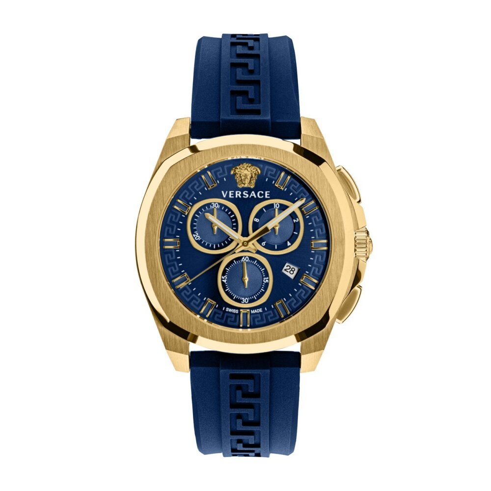 Versace Herren Armbanduhr Chronograph CHRONO GEO blau, gold 43 mm VE7CA0323