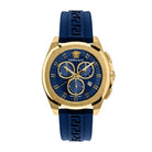 Versace Herren Armbanduhr Chronograph CHRONO GEO blau, gold 43 mm VE7CA0323