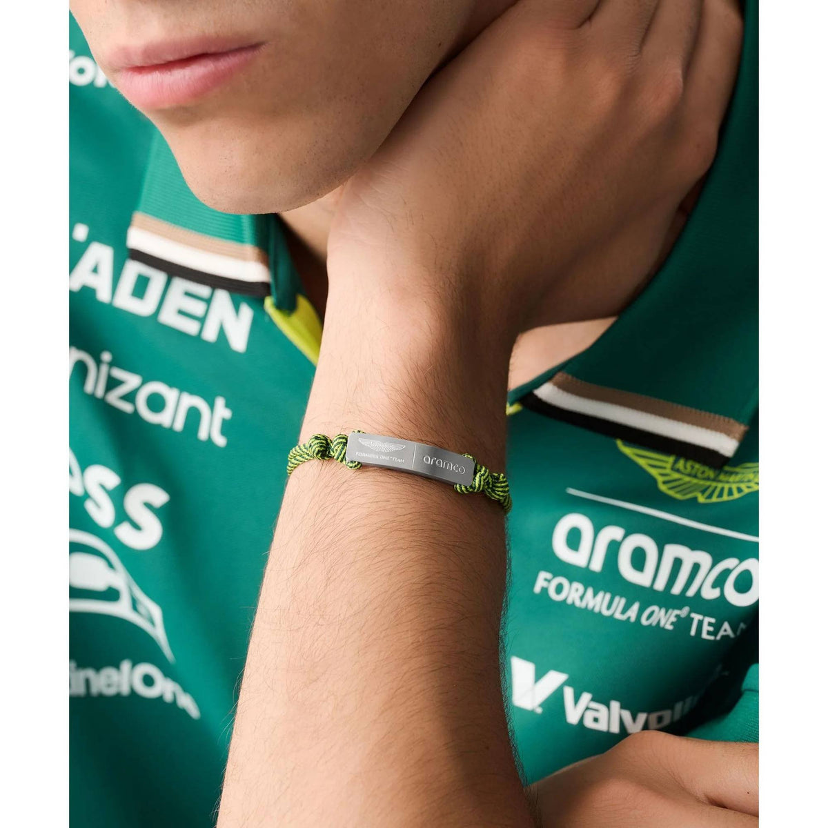 Aston Martin Herren‑Armband AM FORMULA 1 Grün/Silber MJFHF5BU2