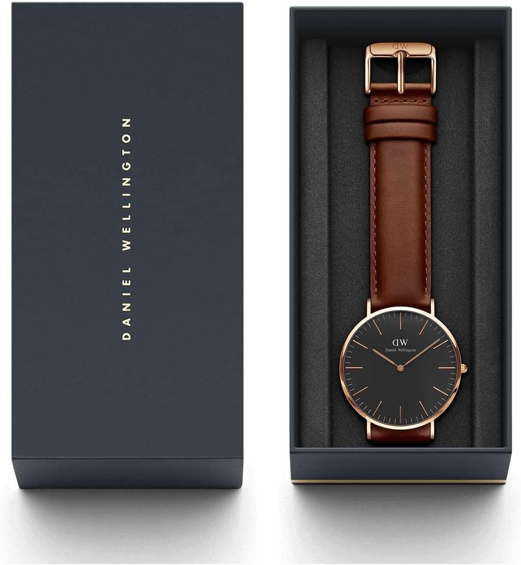 Daniel Wellington Analoguhr Unisex Classic St Mawes Roségoldfarben Schwarz DW00100124