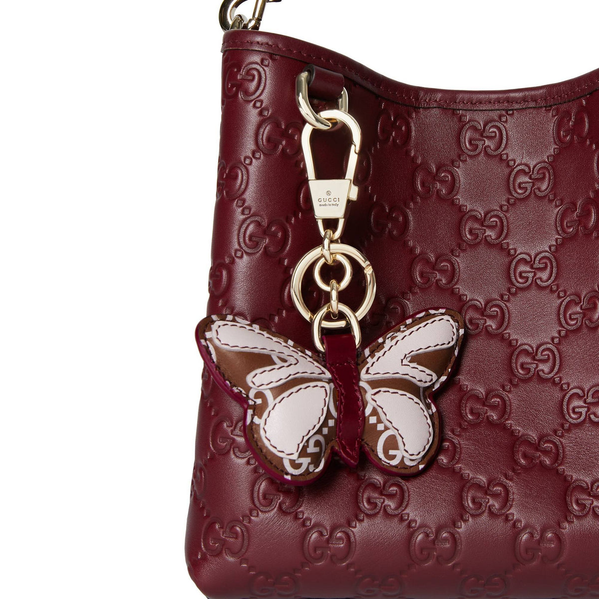 Gucci Schlüsselanhänger Damen Butterfly Shaped Keychain Rosa Multicolor 837346JAAJZ8159