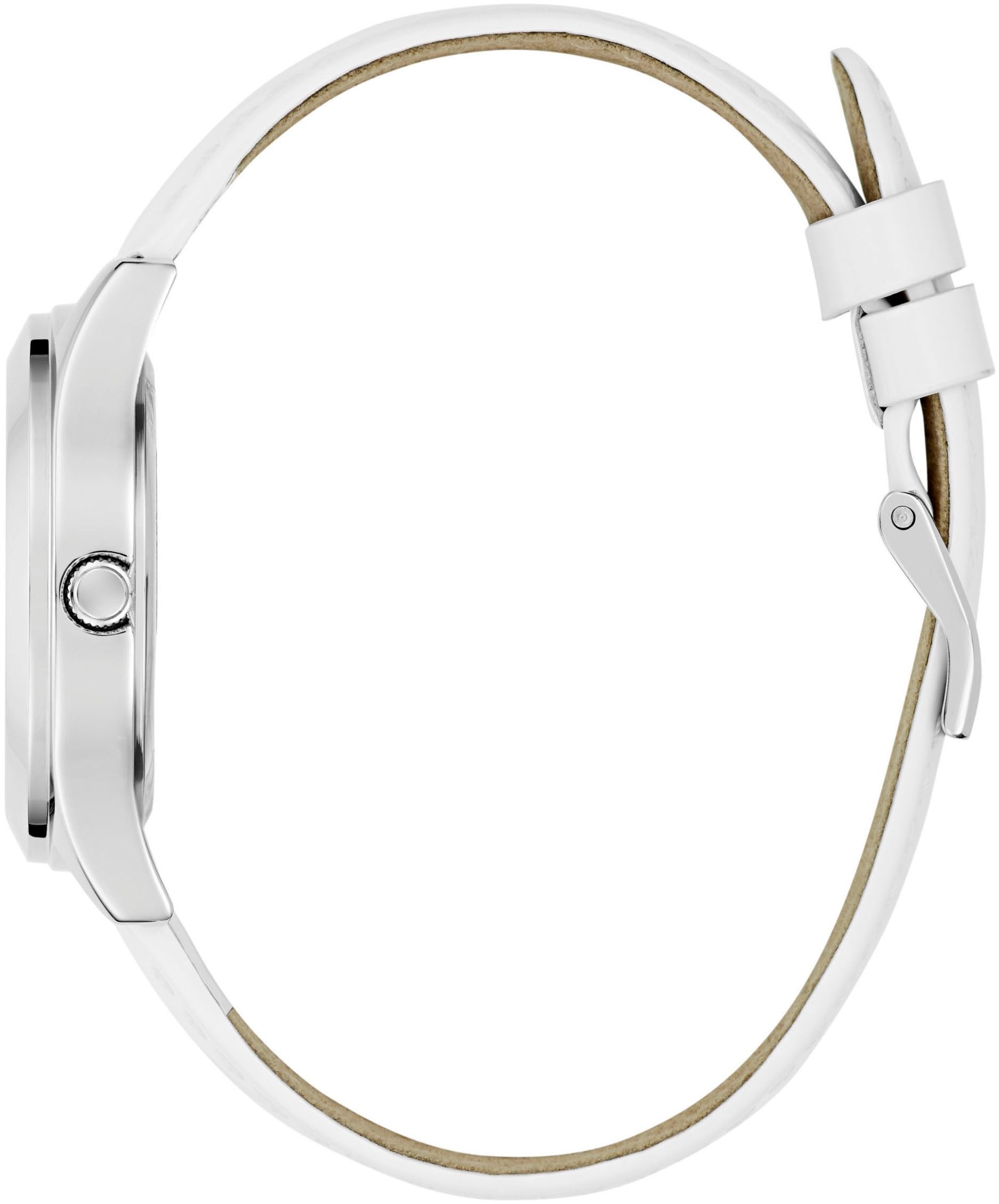 Guess Quarzuhr Damen Glitz Plaque / Trend Silber/Weiß GW0745L3