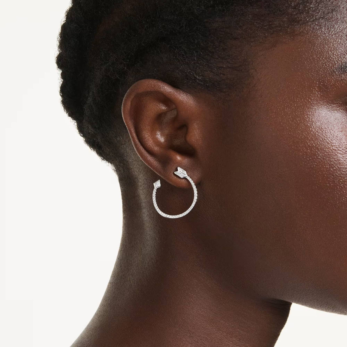 Swarovski Kreolen Damen Idyllia Pfeil Weiß Rhodiniert 5741522