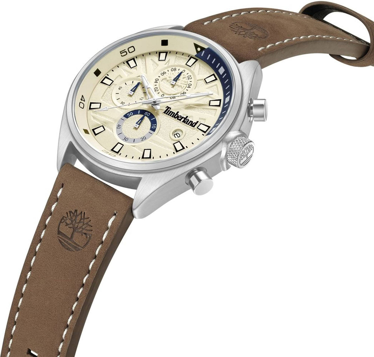 Timberland Chronograph Herren Carrabassett-Z Silberfarben Beige Braun TDWGC9000403